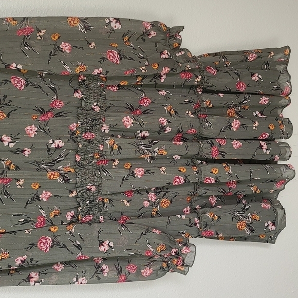 Drew from Anthropologie Green Floral Longsleeve Dress NWT - Picture 3 of 10